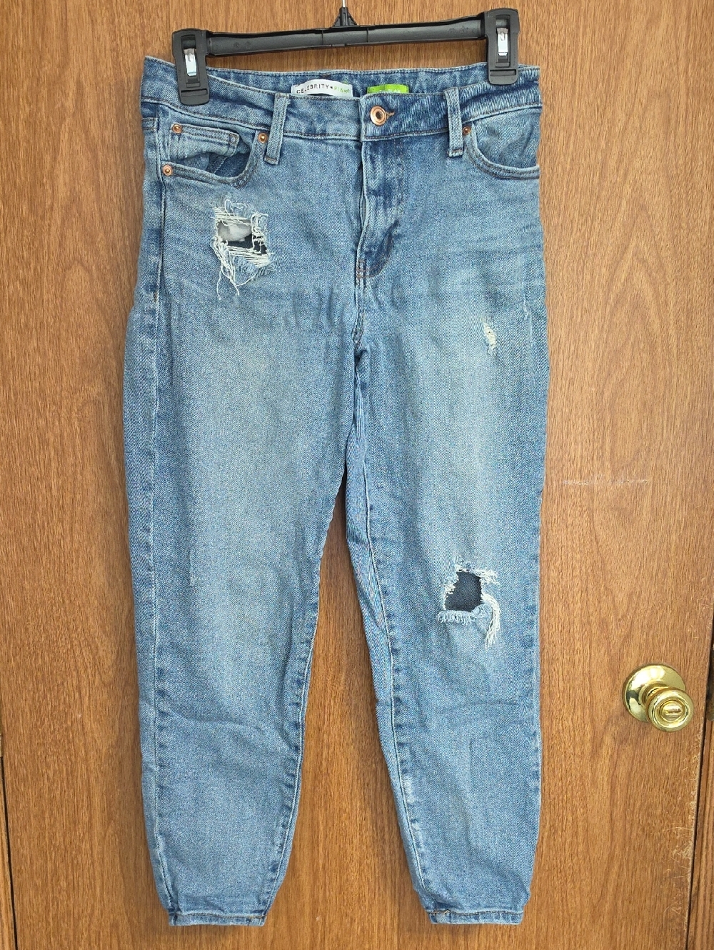 glam Distressed Light Blue Boyfriend Jeans